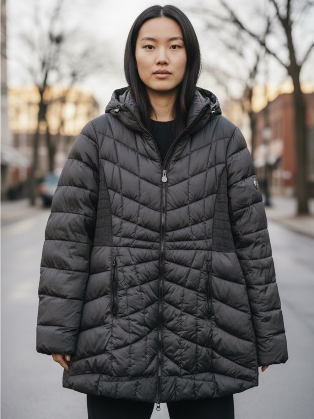 Bernardo Grey Jacket Size Medium Oversized